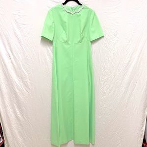 Vintage Pistachio Green Column Dress
